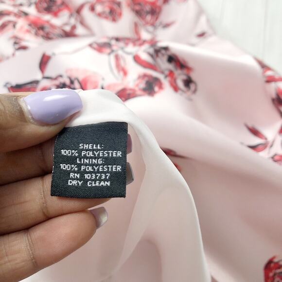 🆕 Donna Morgan Pink Dusty Rose Printed Floral Sleeveless V-Neck‎ Dress 10 - Picture 5 of 5